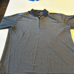 Callaway Men’s golf polo size large, Striped Shirt - Black White great shape.
